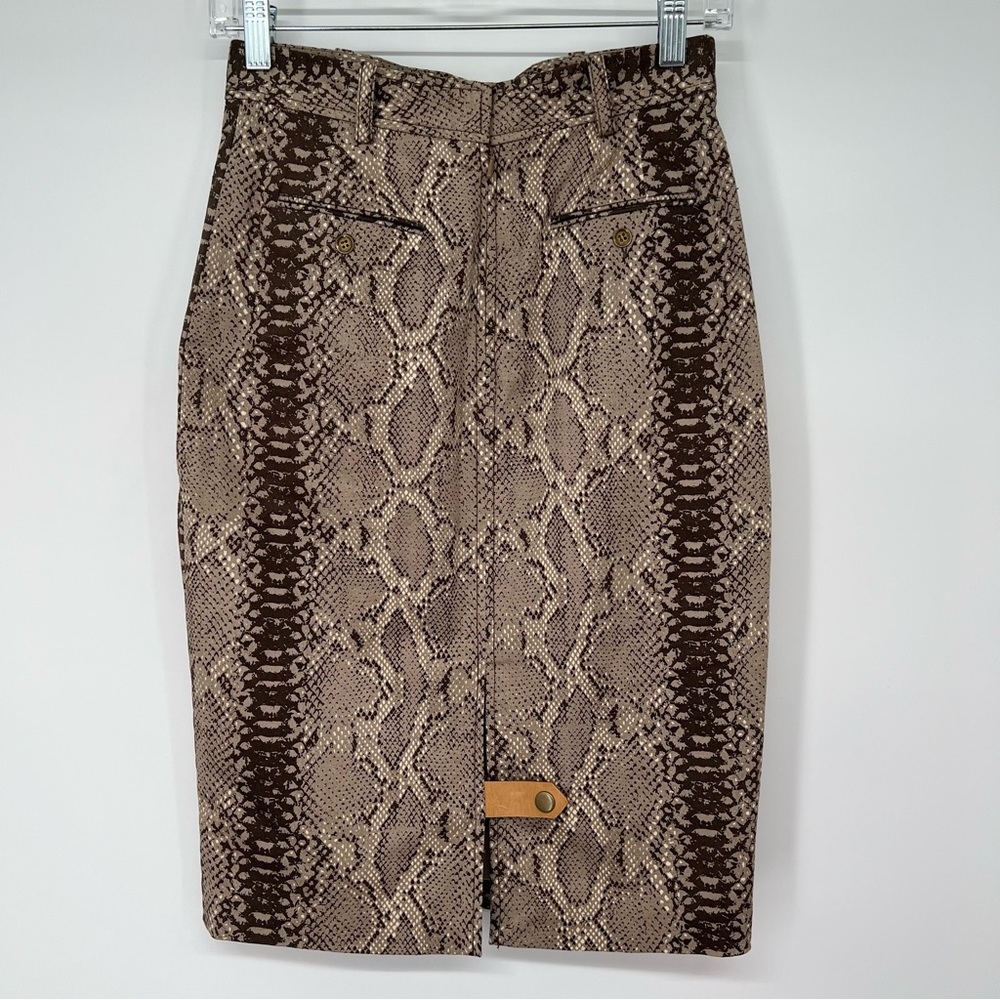 Tracy Reese Python Snake Print Cotton Pencil Skirt - image 6